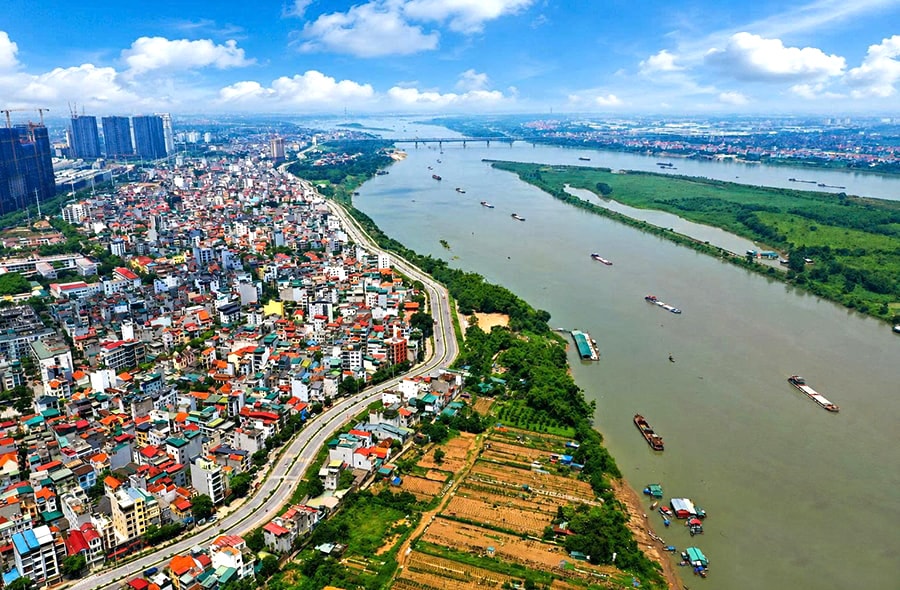 Trục ven sông Hồng hiện tại