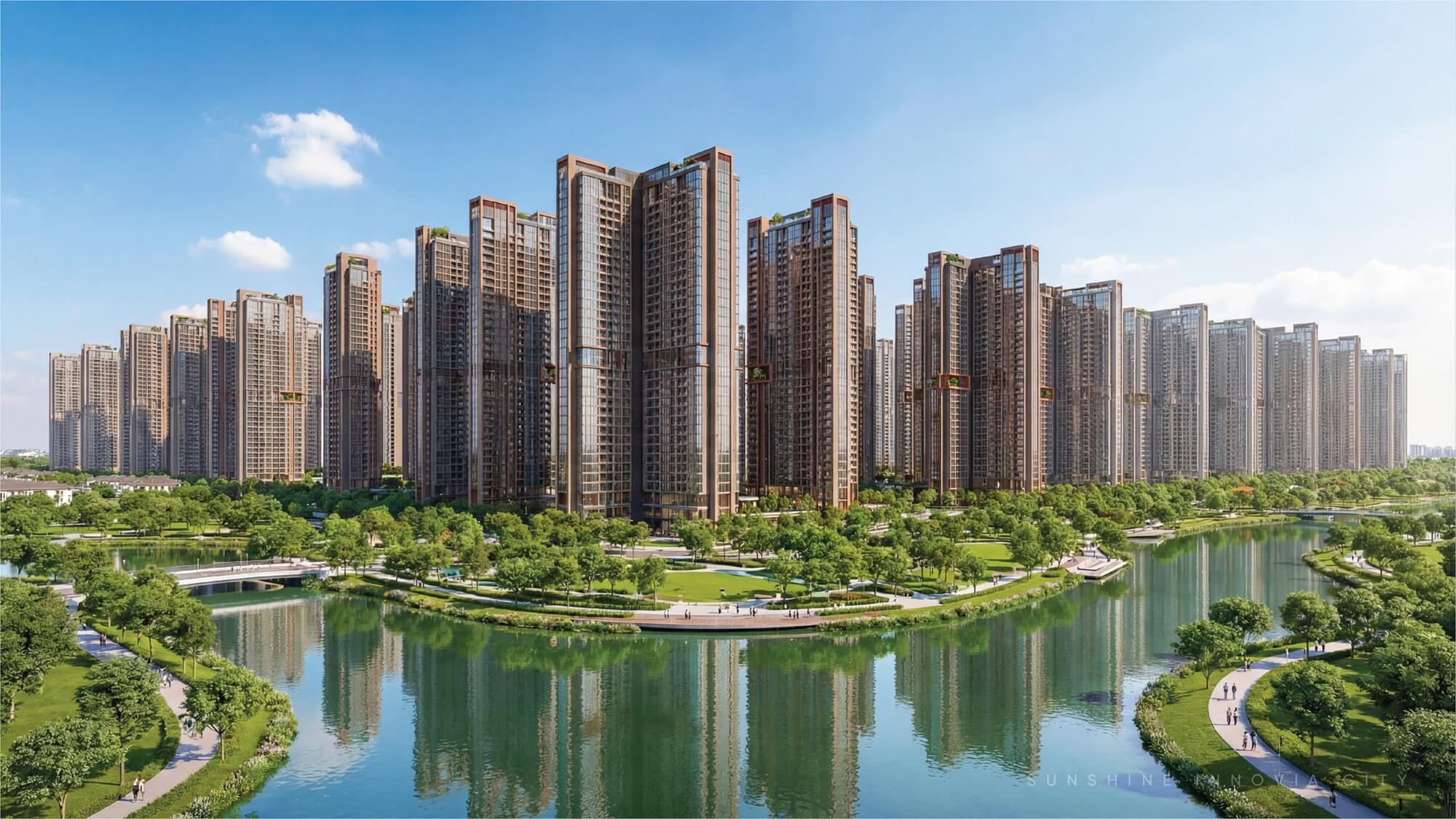 Phối cảnh khu cao tầng tại dự án Sunshine Metropolis City