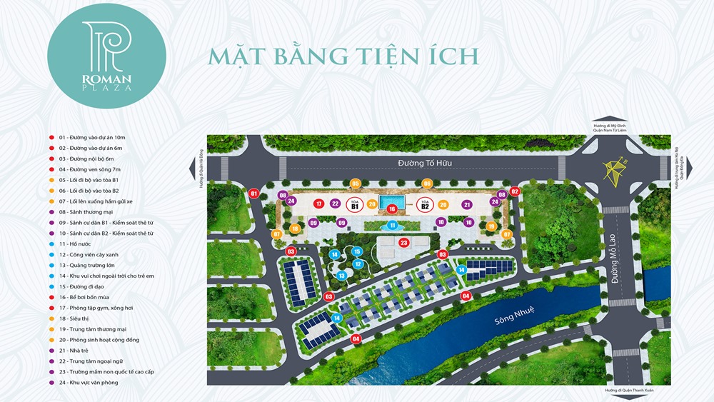 Mặt bằng tổng thể dự án Roman Plaza Tố Hữu