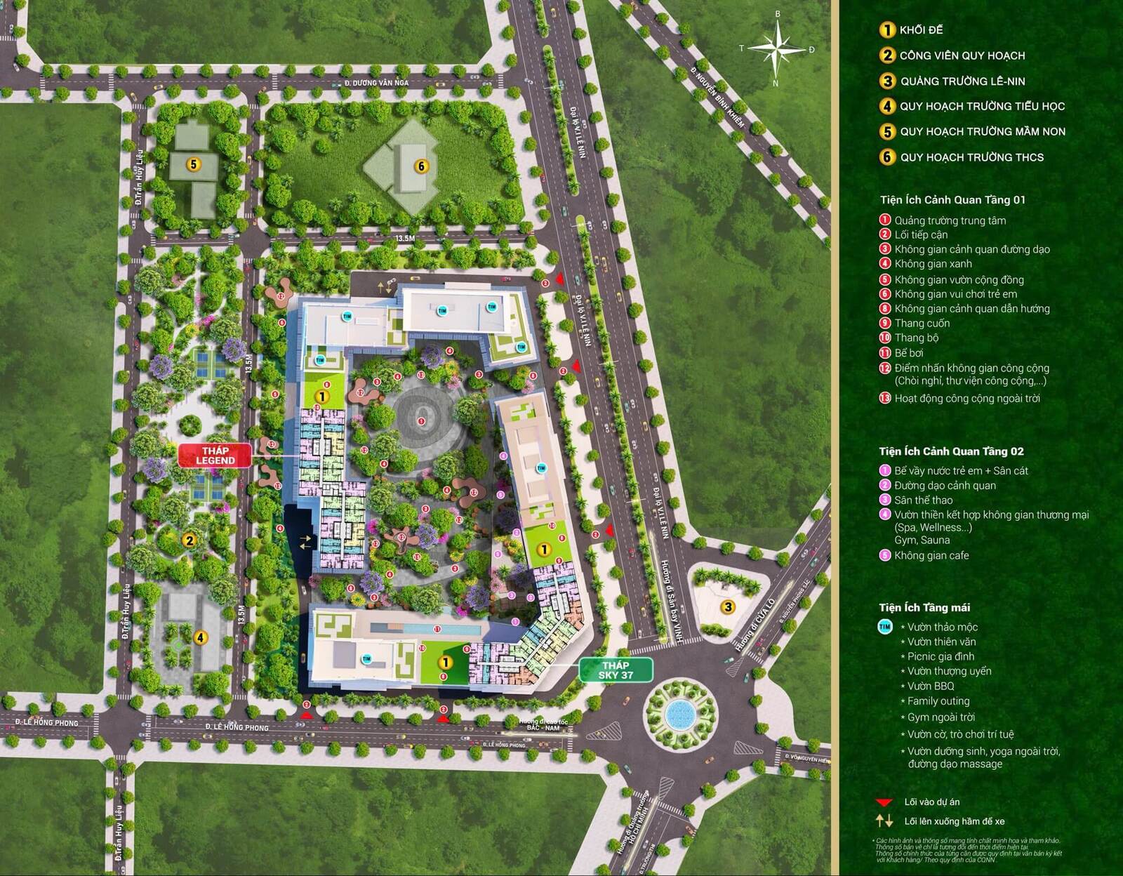 Mặt bằng tổng thể tiện ích tại tổ hợp Sun Glory Residence